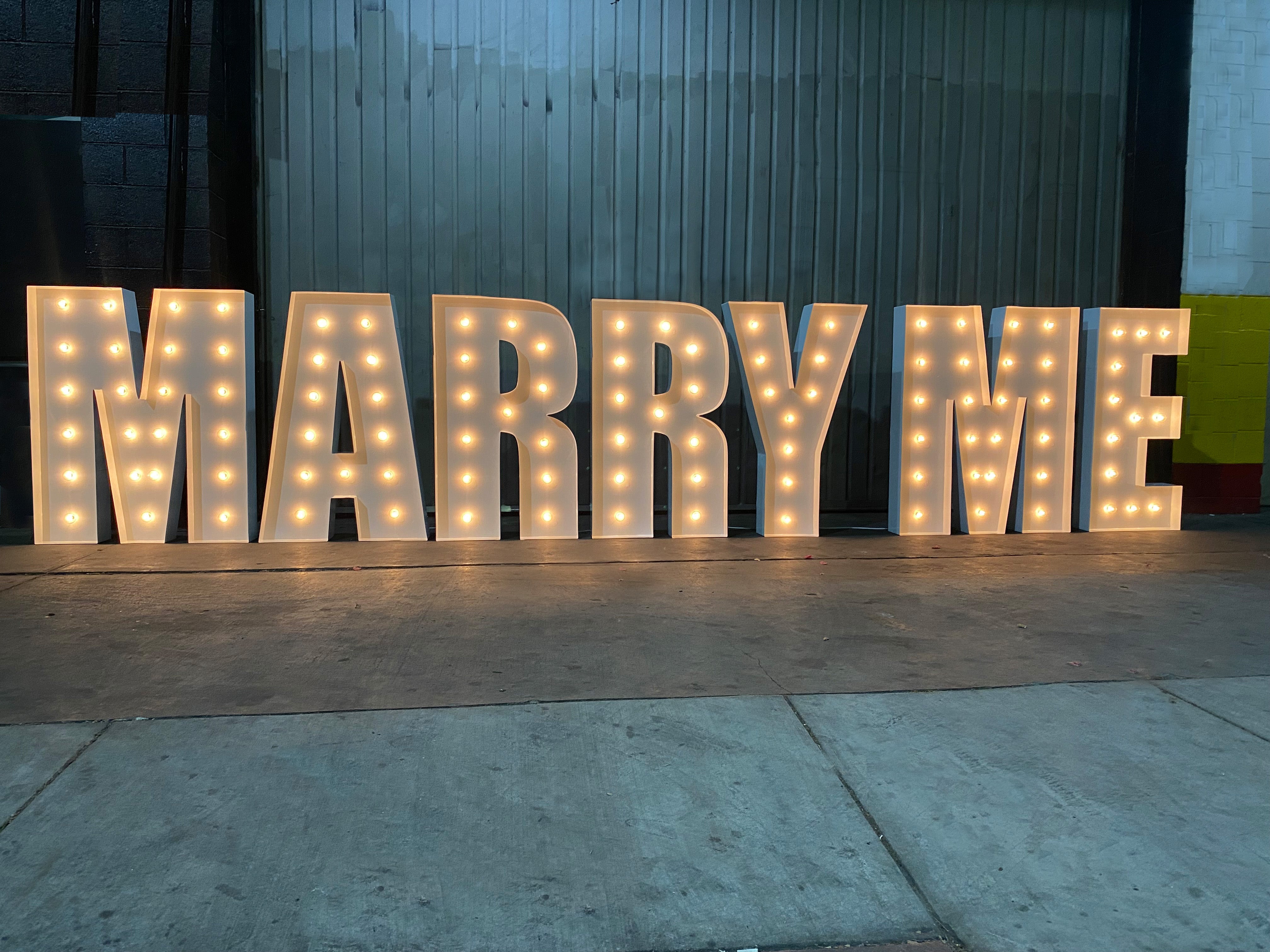 Marry Me Marquee Letters 4ft 5t tall Marry Me Large Light Up Letters