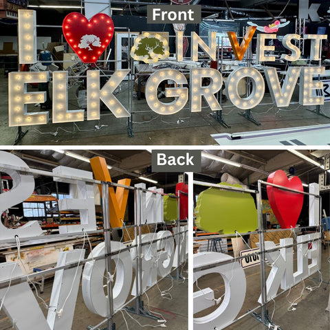 Light Up Letters Metal Stand Stacking Stand | Metal Frames for Large Marquee Letters | Stacked Marquee Lights | Large Light Up Letters 4ft 5ft Tall