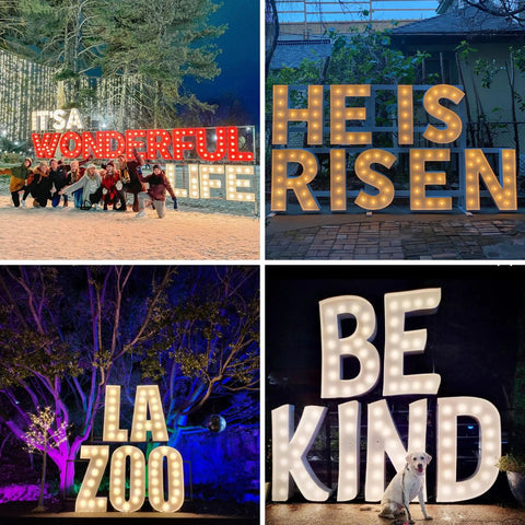 Light Up Letters Metal Stand Stacking Stand | Metal Frames for Large Marquee Letters | Stacked Marquee Lights | Large Light Up Letters 4ft 5ft Tall