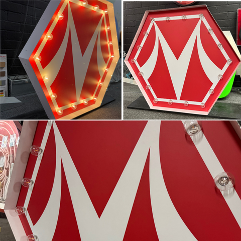 Custom Large Marquee Letters with Printed Face | 3ft 4ft 5ft 6ft Light Up Letters Metal & Wooden Marquee Numbers Logo Sign