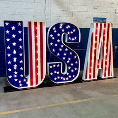 Custom Large Marquee Letters with Printed Face | 3ft 4ft 5ft 6ft Light Up Letters Metal & Wooden Marquee Numbers Logo Sign