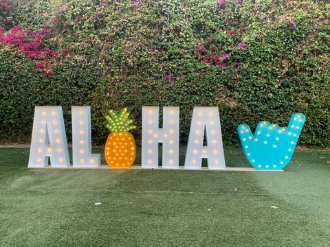 Aloha Block Letters Giant Marquee Letters 4ft 5ft Tall | ALOHA Sign Large Marquee Letters ...