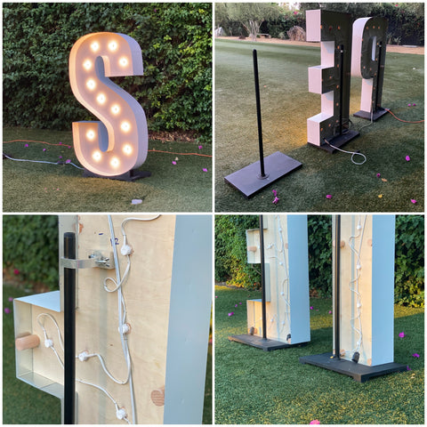 Marquee Letters Stand for Giant Light Up Letters | Marquee Lights Stand | Lighted Letters Stand(Individual Stand for Individual Letter)