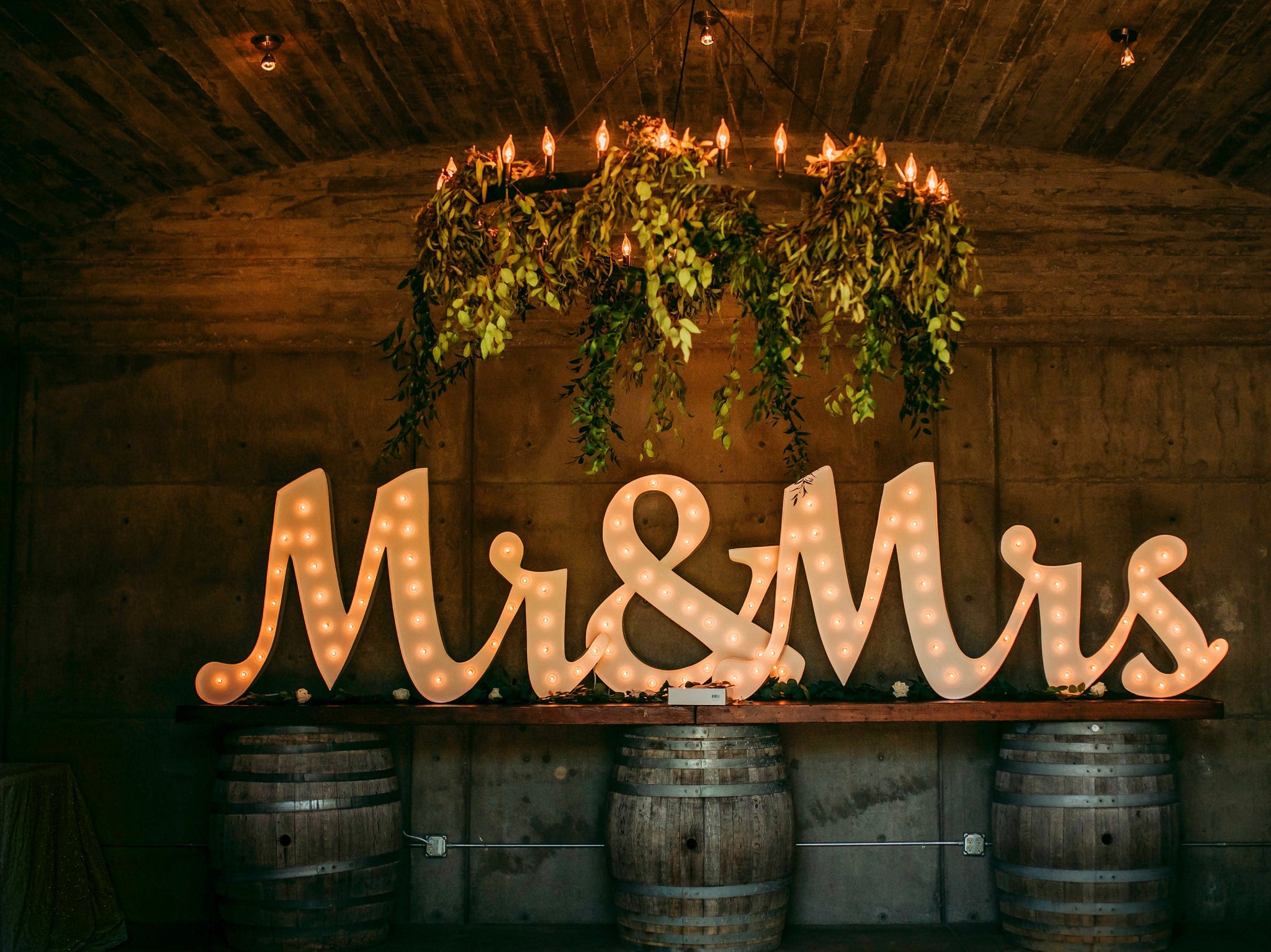 Giant MR & MRS Marquee Letters 4ft Tall | Large Light Up Letters for Wedding