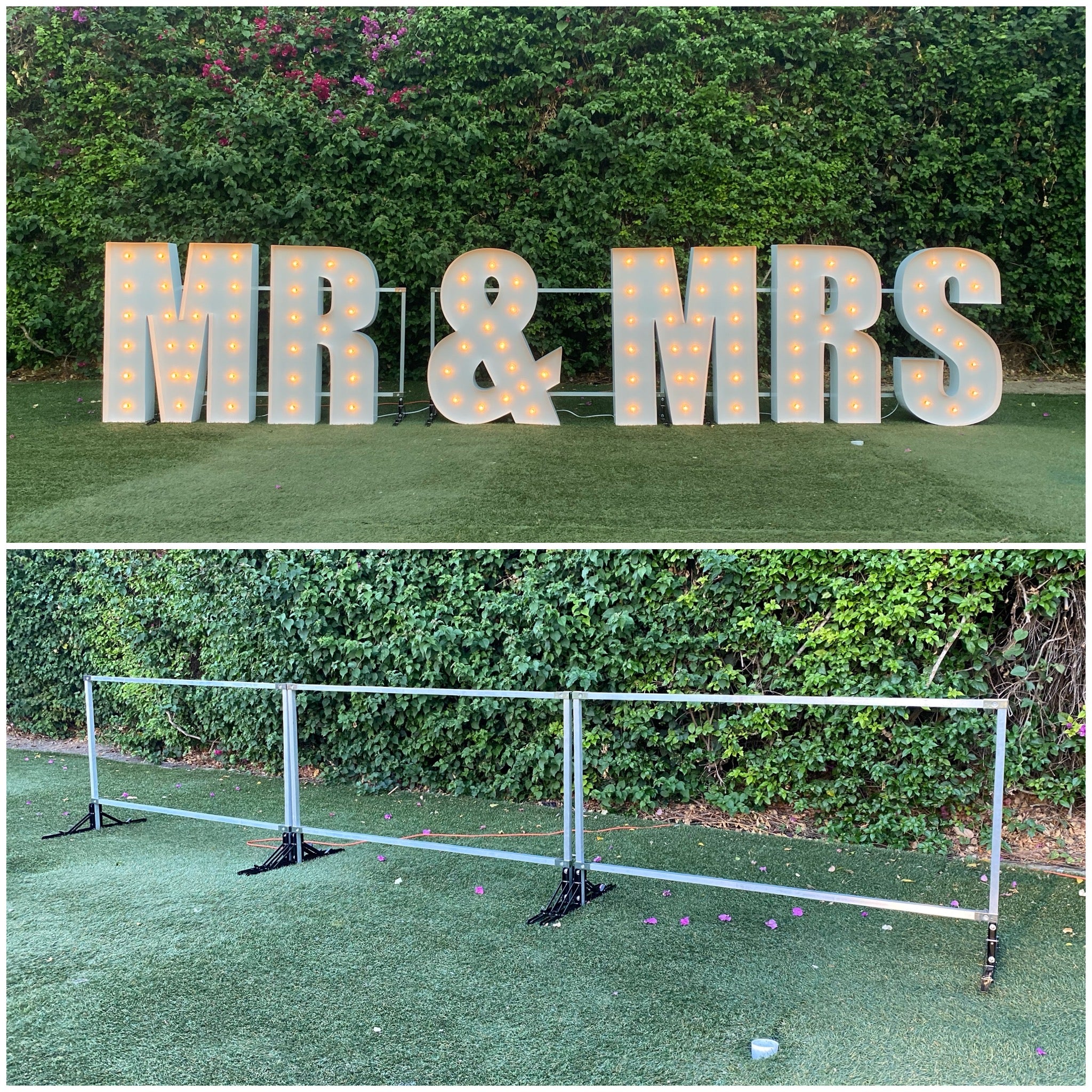 Marquee Letters Metal Stand for Giant Light Up Letters 3ft 4ft 5ft Tall (Set of 2 Metal Frames)