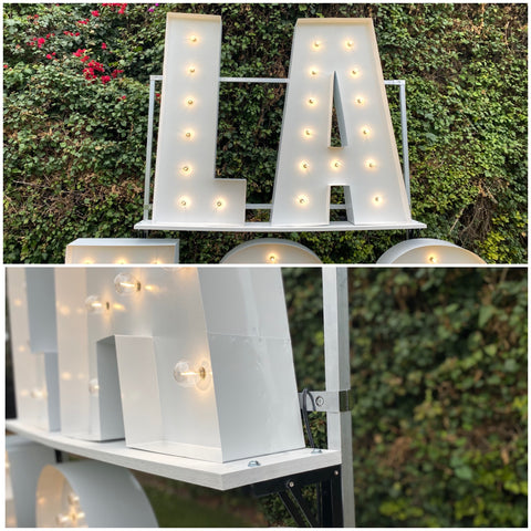 Marquee Letters Stacking Stand | Stacked Marquee Letters | Large Marquee Letters 4ft 5ft Tall Light Up Letters for Wedding Baby Shower
