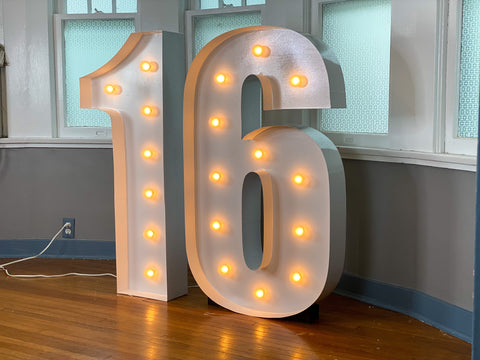 Large Hanging Numbers Large Light Up Numbers 4ft 5ft | Marquee Numbers Large Light Up Letters ...