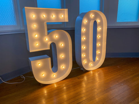 50 Marquee Number 4ft Rental | Large Marquee Numbers Rental | Giant Light Up Numbers Rental | Large Birthday Numbers