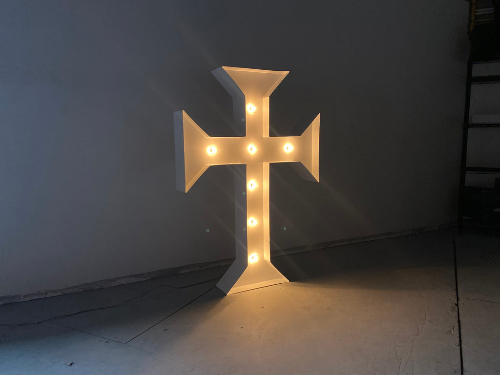 Large Lighted Cross 4ft 5ft Tall | Christmas Cross | Outdoor Christmas Decoration with Lights | Outdoor Christmas Lights Yard Decoration