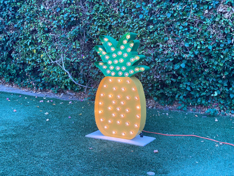 pineapple plant light Giant Light Up Pineapple Marquee Sign Hawaiian Theme Decor – Circle Maker Studio