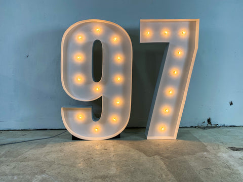 Large Marquee Numbers 4ft Tall 5ft Tall | Giant Light Up Numbers Birthday Numbers Large Number Light | Birthday Wedding Anniversary Proposal