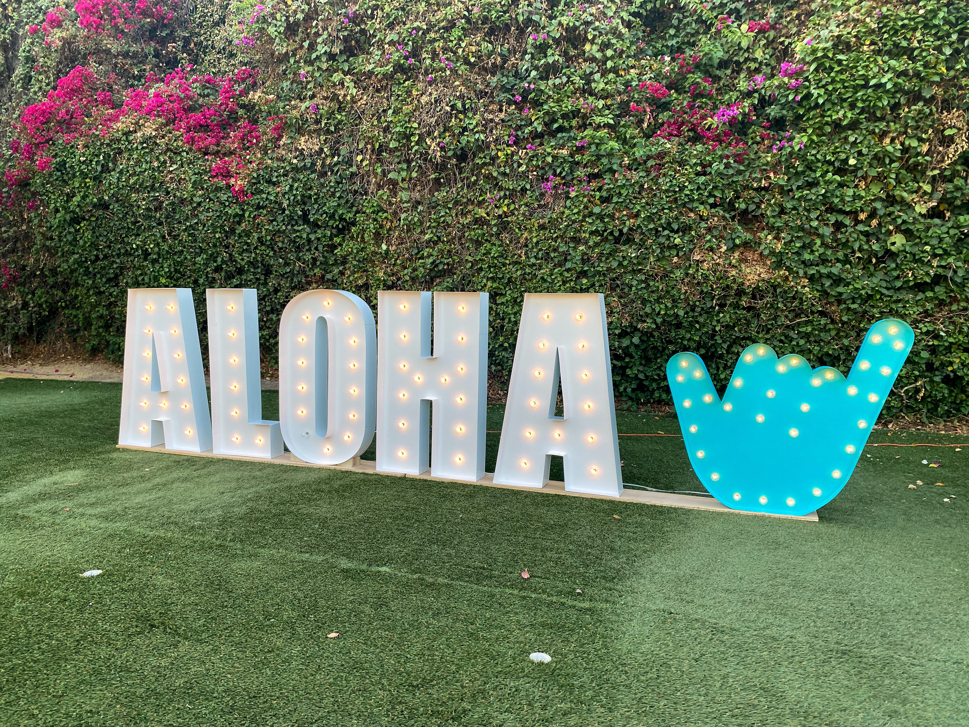 Giant Shaka Shape Symbol Light Up Sign | ALOHA Large Light Up Letters ...