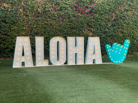 Giant Shaka Shape Symbol Light Up Sign | ALOHA Large Light Up Letters ...