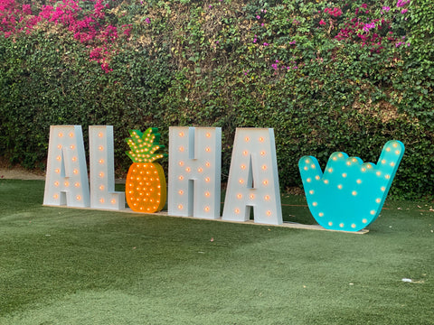 Giant Shaka Shape Symbol Light Up Sign | ALOHA Large Light Up Letters ...