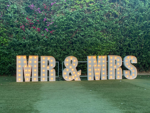 Giant MR & MRS Letters 4ft 5ft Tall | Light Up MR and MRS | Large Light Up Letters for Wedding