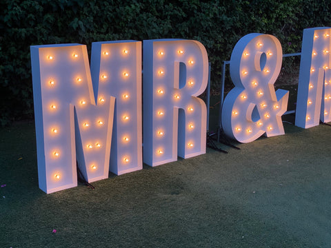 Giant MR & MRS Letters 4ft 5ft Tall | Light Up MR and MRS | Large Light Up Letters for Wedding