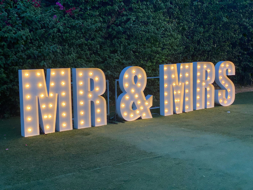 Giant MR & MRS Letters 4ft Tall Rental | Light Up MR and MRS | Large Light Up Letters Rental | Large Marquee Letters Rental