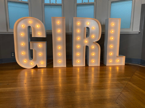 5ft Lighted ONE Sign Letters - LED Multi Color Options