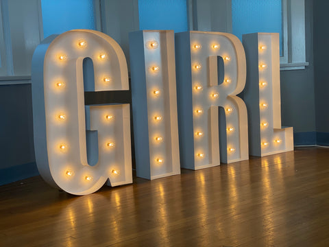Baby Shower Light Up Letters Decorations | GIRL Marquee Letters with Lights
